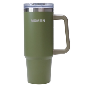 모멘빅터텀블러 대용량텀블러 손잡이 빨대 진공, 밀리터리카키, 1개, 900ml