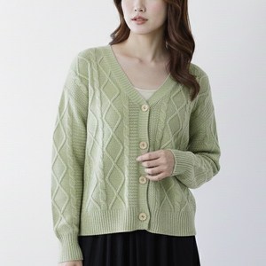 [이드나] 여성 도톰 꽈배기 가디건