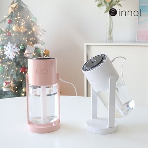 이놀 스윙 미스트 3세대 무소음 600ml 초음파 미니가습기, 2개입[화이트+핑크], EW005+EW008[BOM2126]