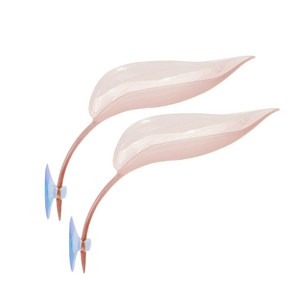 [꼬망구] 크레스티드게코 파충류 도마뱀 인조 나뭇잎 백업, 2개, 투명핑크