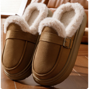 비브랜드 털안감 여성 버클털 슬리퍼