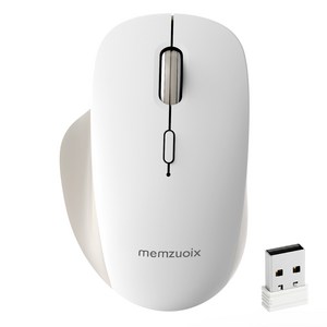 Memzuoix c타입 충전식 마우스 무소음 블루투스 멀티 페이링 무선마우스, 화이트, WM-225GD