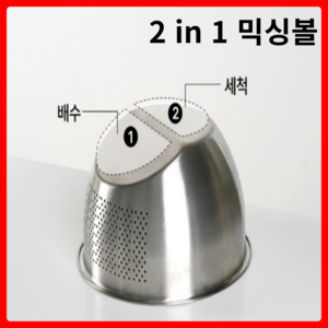 땡스픽 스탠 믹싱볼 채반 쌀 세척볼 야채 과일 다용도 멀티 구멍 바가지 세척 바구니, 1개, 본품