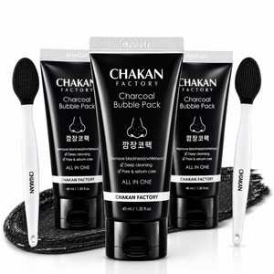 블랙헤드 피지 각질케어 숯폭탄 깜장코팩 모공관리, 3개, 40ml