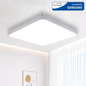 연하 삼성 칩셋 플리커프리 LED 정사각 미쁘다 방등 천장등 60W, 주광색(화이트)