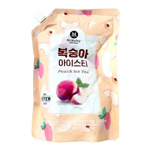 맥널티 아이스 파우치 복숭아 아이스티, 1L, 1개