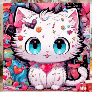 바기바기 집중력 UP DIY 명화 그리기, 1개, 하얀고양이