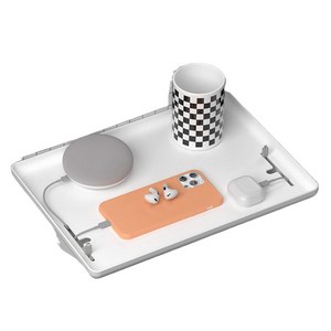 블루토 간편설치 침대 사이드 선반형 테이블, 화이트, 1개