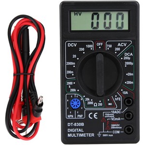 Aokin DT-830B 디지털 멀티미터 전압 전류 저항 측정기 블랙, 1개