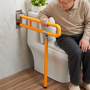 코아 90도 접이식 안전 손잡이 안전바 70cm, 옐로우, 1개