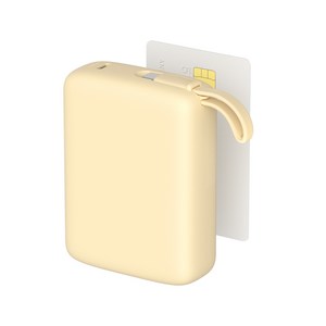 이어맥 울트라 미니 20000mAh PD 22.5W 빌트인 케이블 고속충전 초소형 보조배터리, 옐로우