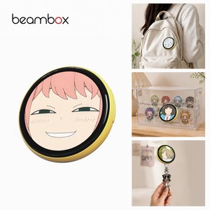 [국내 배송] beambox Niji 디스플레이 배지 디지털 전자 뱃지 배지 1년 AS 1.53inch 45mm 고화질 다이나믹 디지털 액자 블루투스 badge LED 애니메이션, 옐로우