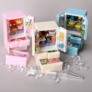 skansol 미니어처 DIY 주방용품 냉장고, 1개, 아이보리