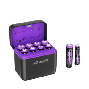KOSHARE 스마트 8구 충전기 건전지 1.5V 리튬 배터리 AA 4255mWh+AAA1100mWh 배터리 포함 세트 KO-L852, 1개