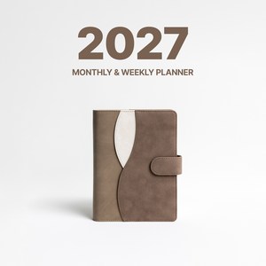 WAVY 프리미엄 6공 비즈니스 2027년 날짜형 다이어리, 모카 무스 (날짜형), 1개