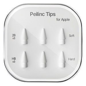Peilinc 정품 애플펜슬 펜촉 1/2세대 호환 2B HB 총 6개입, 1세트