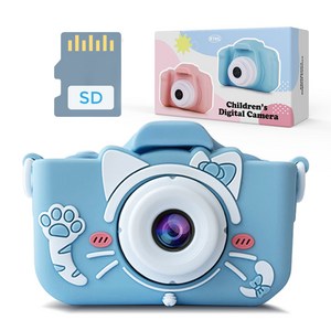 RTeG 리본고양이 어린이 디지털 카메라 + SD카드16G 세트 KD1000, KD1000(인디블루), 1개