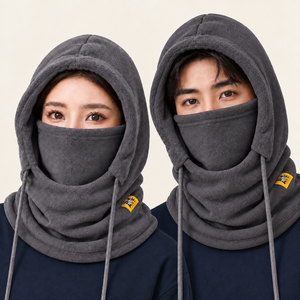 온담 기모 바라클라바 방한 후드넥워머, 1개, 그레이+그레이