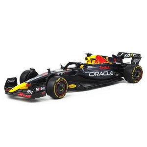 마이카 다이캐스트 합금 1:24 레드불 레이싱 RB19 모델 F1 포뮬러 자동차 모형 전시 피규어, 블랙옐로우, 1개