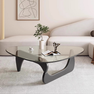 소파테이블 8MM 두꺼운 강화유리 거실 티테이블 P-0300, 투명+블랙 114CM