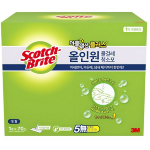 스카치브라이트 올인원 더블액션 물걸레 청소포 플러스 70매, 1개