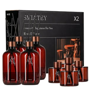 스미어티 디퓨저 대용량 실내 방향제 리필액 선물 세트 집 화장실 방향제 500ml, 호텔 목재 500ml 4개, 4개