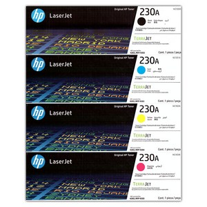 HP 정품토너 230A 4색 세트 W2300A W2301A W2302A W2303A, 1세트, 검정+파랑+노랑+빨강