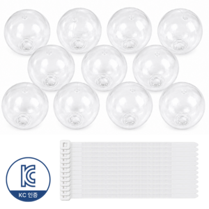 팍클리 왁뿌볼 DIY 고무공 만들기 케이블타이 세트, 투명 6cm, 10개