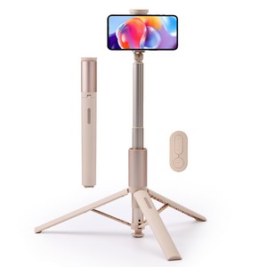 오지렌 블루투스 원터치 팝업 올인원 알루미늄 셀카봉 삼각대 175cm, 1개, 크림, GK16