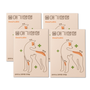 디어랩스 강아지 울애기쌩쌩 노견 눈 피부 관절 면역 장 종합영양제, 60정, 4개