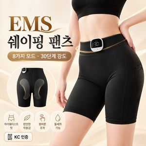 KC인증 EMS 저주파 레깅스 8모드 30단계 강도 조절 무선 충전식 가정용 마사지기 홈트 운동기구 저주파 마사지 물세탁 가능, 블랙, 프리사이즈