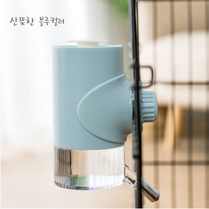 시웨이 애완동물 걸이형 급수기 강아지 고양이 켄넬 휴대용 물병 500ml, 1개, 블루