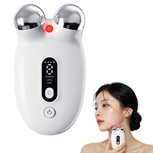 믹스알리 EMS 얼굴 마사지기 미세전류 뷰티 디바이스 페이스 마사지 홈케어 피부 케어 USB 충전 휴대용, 화이트, 단품