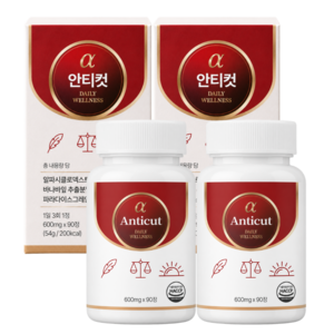 [HACCP 인증] 안티컷 알파 저칼로리 초강력 알파올라민 알파CD 바나바잎 파라다이스그레인, 2박스, 90회분