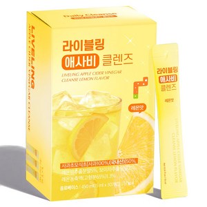 라이블링 애플쏙 클렌즈 레몬맛 옐로우 애사비 애플사이다비니거, 30개, 15ml