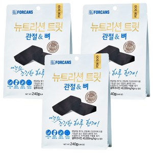 포켄스 강아지 뉴트리션 트릿 영양제, 240g, 뼈/관절강화, 3개