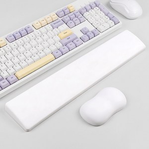스플리 텐즈 실리콘 풀배열 키보드 마우스 손목 받침대 세트, 1개, 화이트