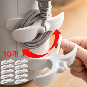 모어룸 실리콘 케이블 정리 클립 전선정리 홀더 10P, 화이트, 1세트