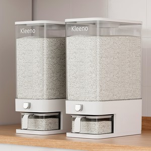 Kleeno 원터치 방습 쌀통 10KG 쌀보관용기, 1개, 투명해요