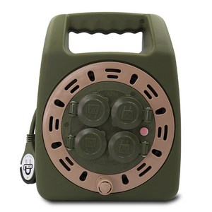 러그 베이직 캡형 코드릴 4구 LUG-G15MP, 15m, 카키브라운, 1개