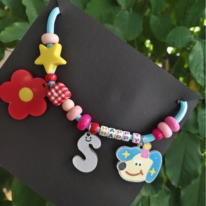 강아지 목걸이 DIY 키트 강아지 고양이 이름표 길이 조절 가능, 1개, 파란색