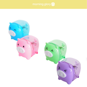 모닝글로리 아기돼지 미니 연필깎이, 1개, 보라색