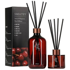 스미어티 디퓨저 대용량 실내 방향제 리필액 선물 세트 집 화장실 방향제 500ml, 블랙체리, 1개