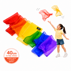 아이소파 저글링 무지개 스카프 40cm 6색세트 유아 신체활동 음률 놀이 체육 교구