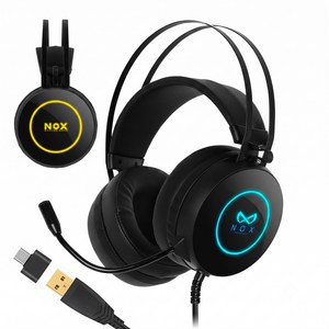 녹스 게이밍 헤드셋 USB 게임용 마이크 7.1채널, NX-501, 블랙