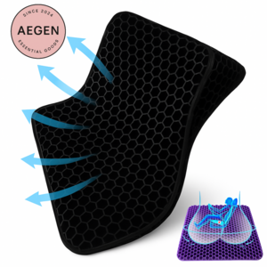 Aegen 벌집쿨 체중분산 의자쿠션 실리콘여름방석 Pressure-Distributing Cool Summer Seat Cushio, 미드나잇블랙 (Midnight Black)
