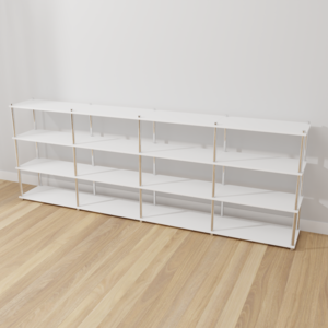 상도가구 그로잉 팬트리 선반 수납장 거실장, 4단, 실버