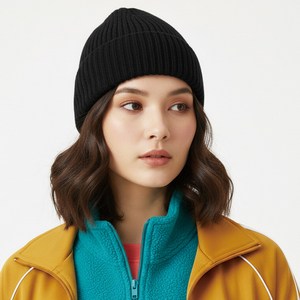 비니 모자 겨울 등산 모자 스포츠 낚시 비니, 제트블랙