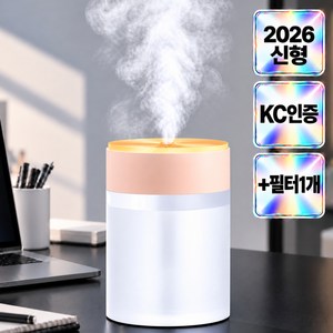 메르트 수분팡팡 미니 2단분무 가습기 무소음 무드등 소형 가정용 사무실용 탁상용 차량용, 로지핑크, C855