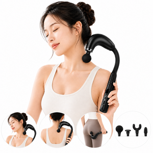하루꿈 마사지건 롱핸들 등 어깨 목 허리 효도선물 홈트 근욕 바디 전신 마사지 운동 셀프 안마기, 블랙, KK-26